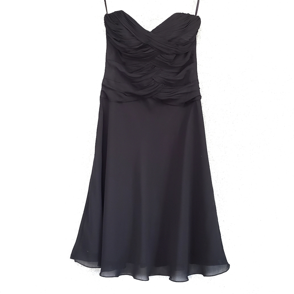 Strapless White House Black Party Midi Mini Dress